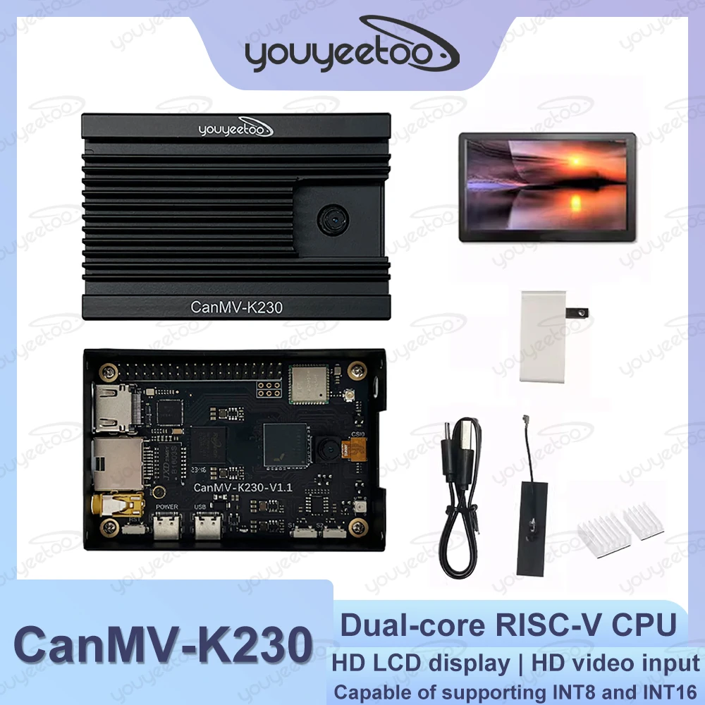 Kendryte CanMV-K230 Dual-core RISC-V CPU AI Development Board with Built-in DPU HD Video Input LCD Display Linux Support
Kendryte CanMV-K230 Dual-core RISC-V CPU AI Development Board with Built-in DPU HD Video Input LCD Display Linux Support