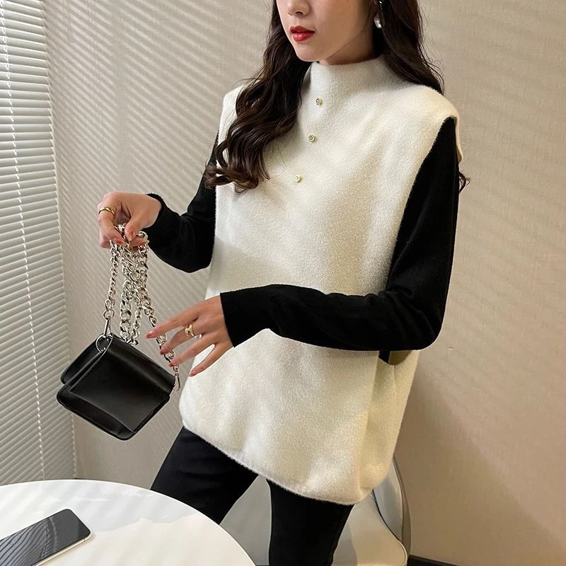 High Collar Lady Sweaters Formal Cheap Clothes Clothing Waistcoat Promotion Sales Youthful Vintage Pullover Knit Vests for Women
High Collar Lady Sweaters Formal Cheap Clothes Clothing Waistcoat Promotion Sales Youthful Vintage Pullover Knit Vests for Women