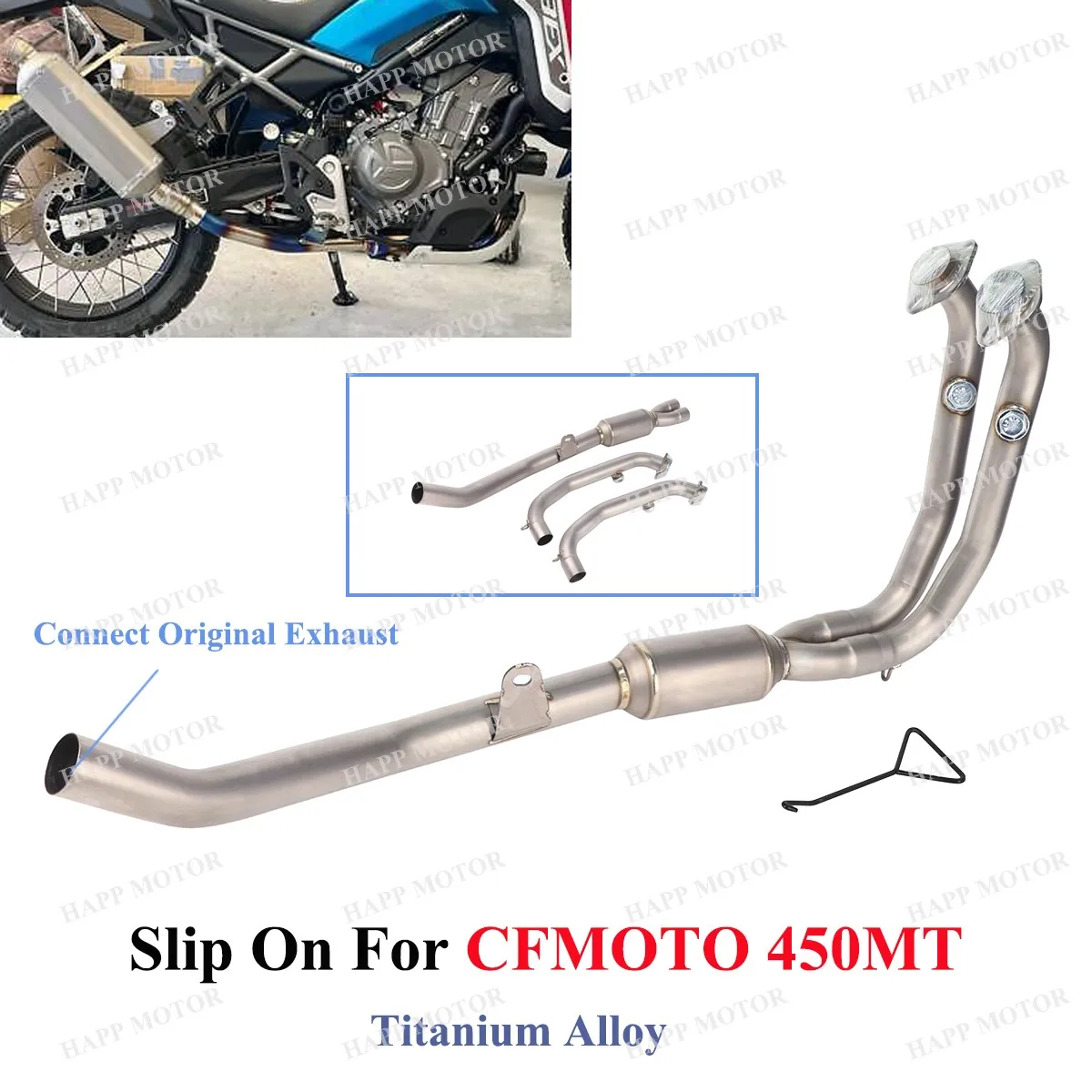 Lightweight Titanium Slip On For CFMOTO 450MT 2024-2025 Motorcycle Exhaust Front Link Pipe Escape 450MT Exhaust
Lightweight Titanium Slip On For CFMOTO 450MT 2024-2025 Motorcycle Exhaust Front Link Pipe Escape 450MT Exhaust