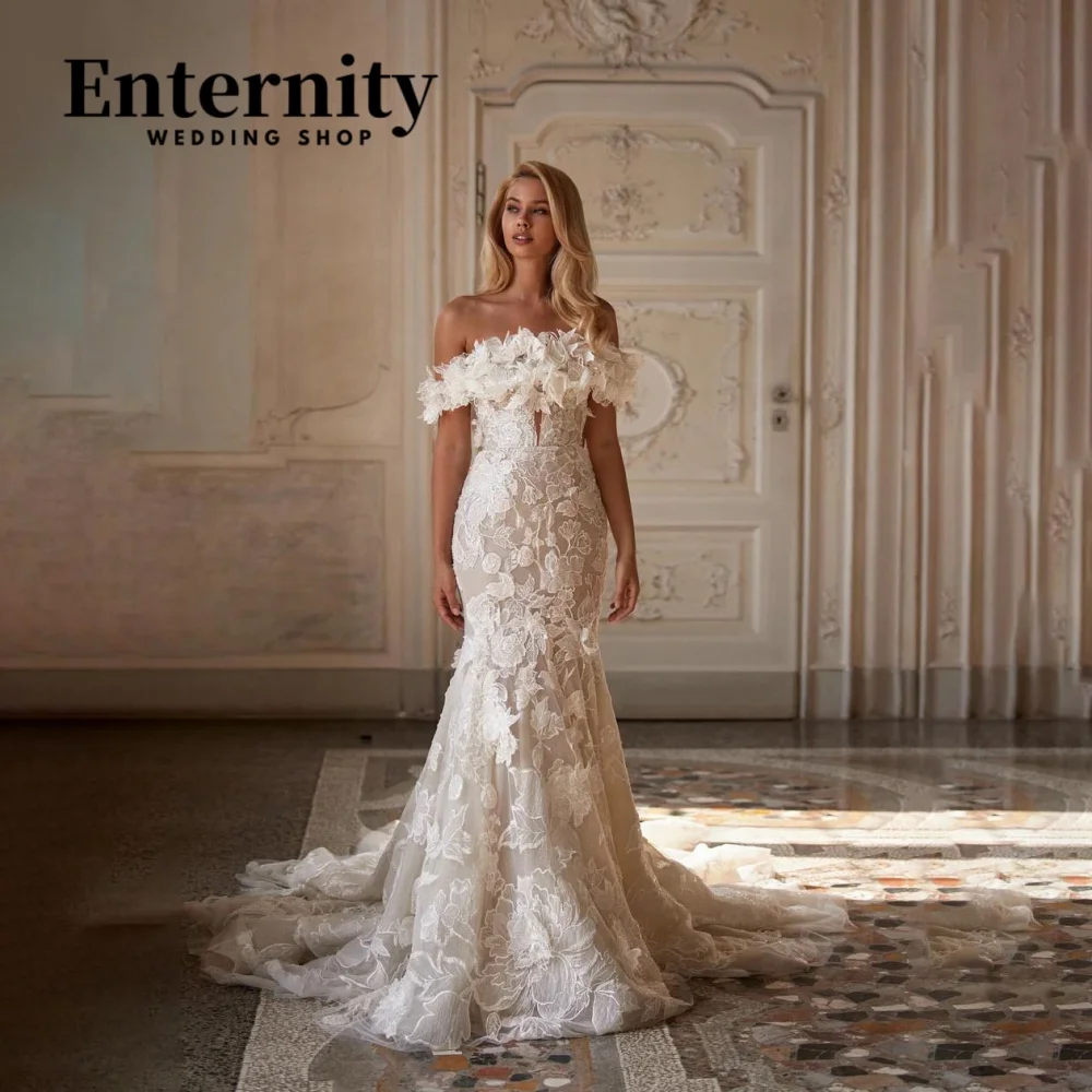 Customized Boat-neck Wedding Dress Zipper Bridal Dress Charming Lace Applique Off The Shoulder Bridal Gown Vestidos De Novia
Customized Boat-neck Wedding Dress Zipper Bridal Dress Charming Lace Applique Off The Shoulder Bridal Gown Vestidos De Novia