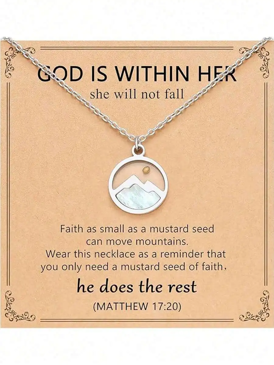Faith Moving Mountains Inspirational Religious Pendant Necklace For Women
Faith Moving Mountains Inspirational Religious Pendant Necklace For Women