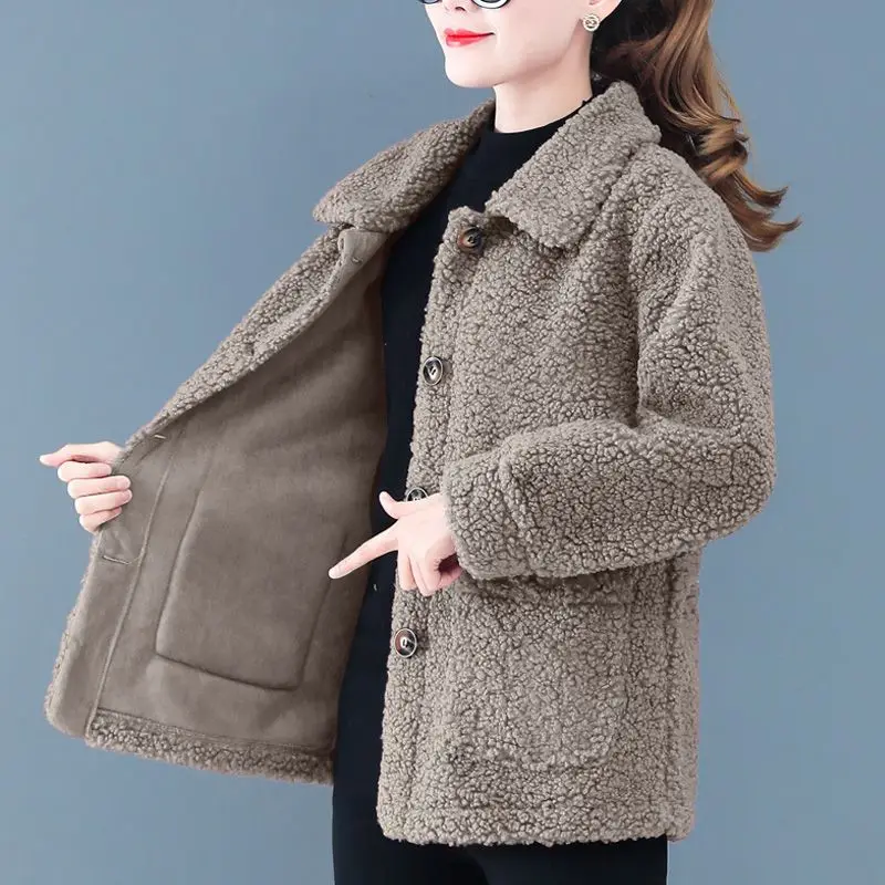 Women's Lambswool Coat Thicken Winter Fleece-lined Coat Autumn Winter Jacket Top Comfortable Warm Fashion Faux Fur Coats
Women's Lambswool Coat Thicken Winter Fleece-lined Coat Autumn Winter Jacket Top Comfortable Warm Fashion Faux Fur Coats