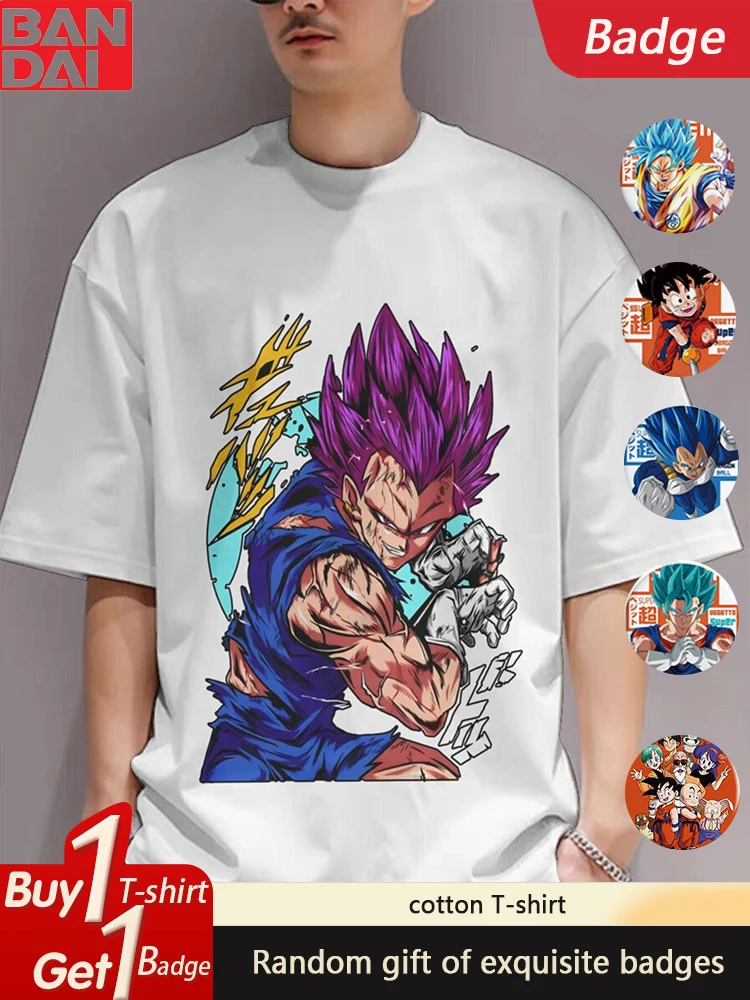 Dragon Ball Animation GOKU Vegeta Peripheral T-Shirt 2025 Summer Crew Neck Fashion Men's and Women's Loose Cotton Short Sleeves 
Dragon Ball Animation GOKU Vegeta Peripheral T-Shirt 2025 Summer Crew Neck Fashion Men's and Women's Loose Cotton Short Sleeves