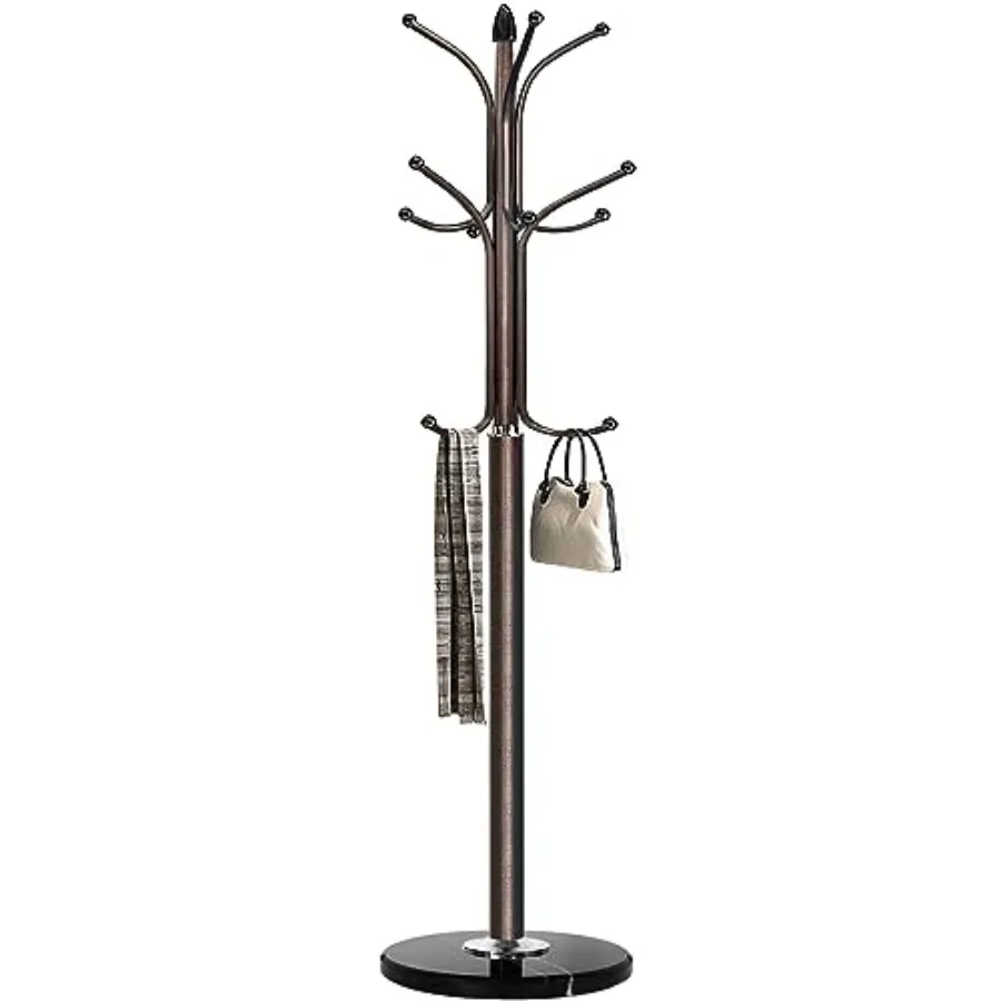 Heavy-Duty Freestanding Coat Rack Stand 12-Hook Metal Hall Tree with 14.6" Natural Marble Base Stable Entryway Organizer for Co
Heavy-Duty Freestanding Coat Rack Stand 12-Hook Metal Hall Tree with 14.6" Natural Marble Base Stable Entryway Organizer for Co
