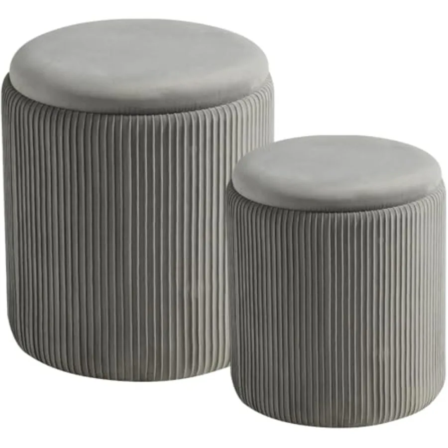 Round Set of 2 Ottoman with Storage-Upholstered Velvet Vanity Stool for Makeup Multifunctional Ottomans Coffee Table Padded Sea
Round Set of 2 Ottoman with Storage-Upholstered Velvet Vanity Stool for Makeup Multifunctional Ottomans Coffee Table Padded Sea