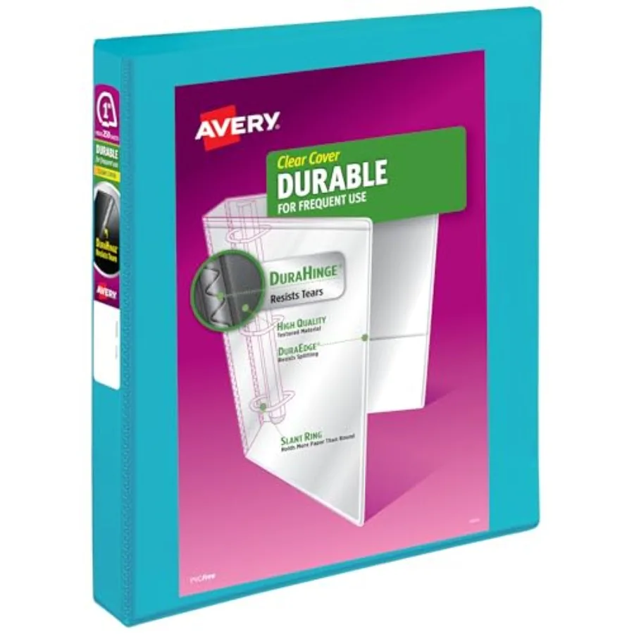 Durable View 3 Ring Binder, 1 Inch Slant Rings, 250-Sheet Capacity, DuraHinge, 1.4 Inch Wide Spine, Customizable Clear Covers a
Durable View 3 Ring Binder, 1 Inch Slant Rings, 250-Sheet Capacity, DuraHinge, 1.4 Inch Wide Spine, Customizable Clear Covers a