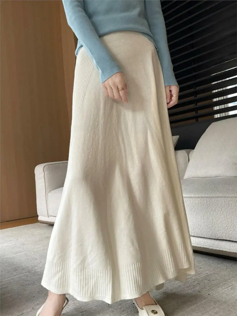 Women's Knitted Midi Skirt Loose High Waist Drapey A-Line Skirt Autumn Winter New Style Wide Leg High Waist Skirt
Women's Knitted Midi Skirt Loose High Waist Drapey A-Line Skirt Autumn Winter New Style Wide Leg High Waist Skirt