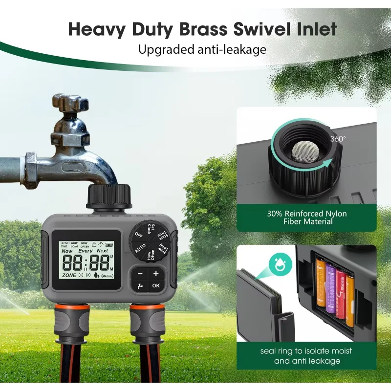 Irrigation Timer Small Size Version Dual Outlet Valve Outdoor Garden Smart Watering Controller Automatic Flower Waterer
Irrigation Timer Small Size Version Dual Outlet Valve Outdoor Garden Smart Watering Controller Automatic Flower Waterer