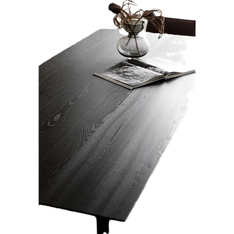 Pure solid wood wabi style dining table black modern simple desk light luxury negotiation long table
Pure solid wood wabi style dining table black modern simple desk light luxury negotiation long table