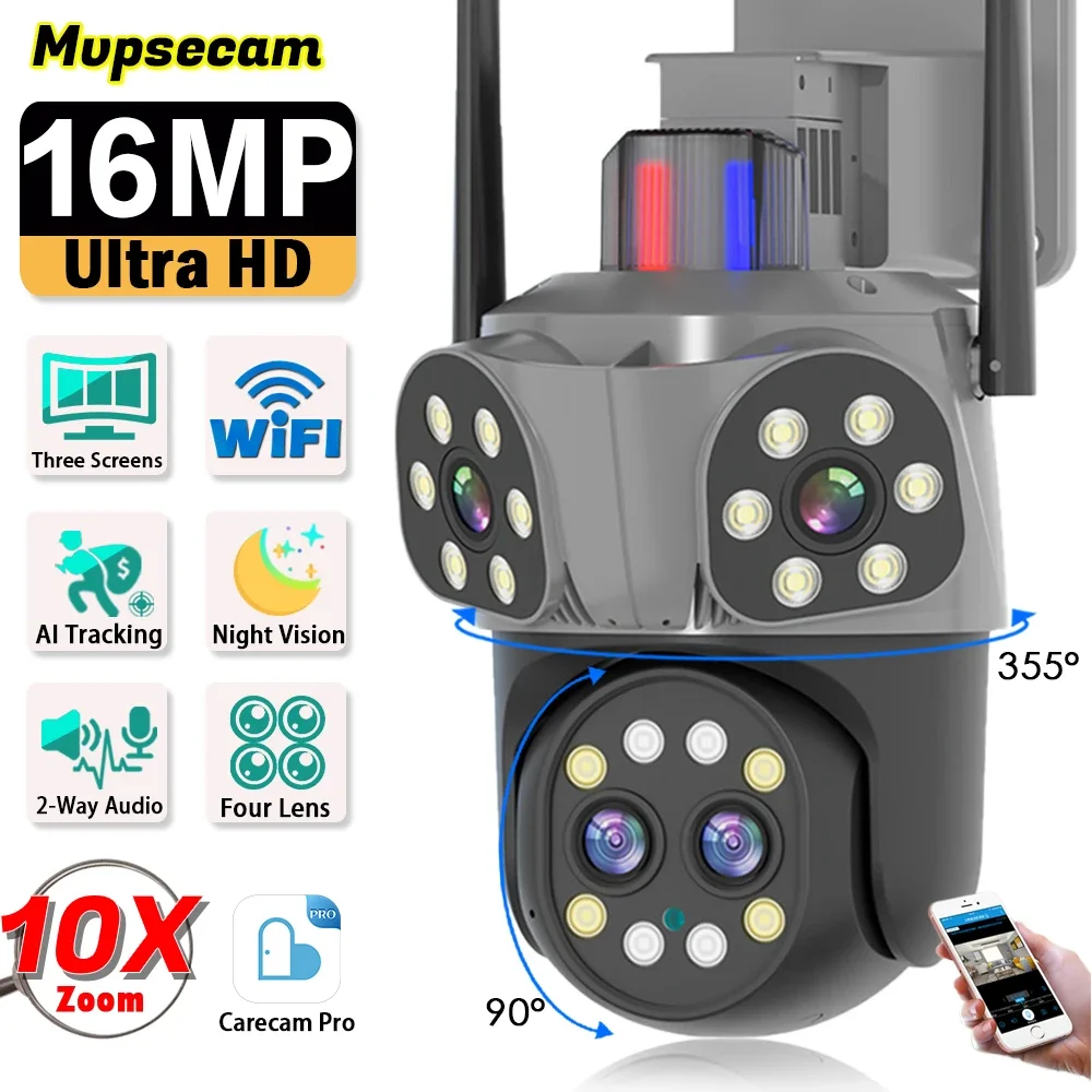 8K 16MP Video Surveillance Camera WiFi CCTV 10X Zoom Outdoor Smart Wireless 360 Security IP Camera PTZ Four Lens Wi-Fi Cameras
8K 16MP Video Surveillance Camera WiFi CCTV 10X Zoom Outdoor Smart Wireless 360 Security IP Camera PTZ Four Lens Wi-Fi Cameras