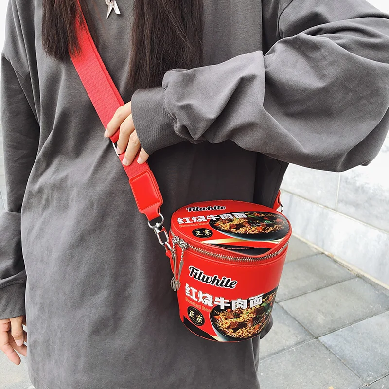 Instant Noodle Bucket Design Small Crossbody Bag Personality Creative Handbag Purse Fashion Lady Pu Leather Cross Body Phone Bag
Instant Noodle Bucket Design Small Crossbody Bag Personality Creative Handbag Purse Fashion Lady Pu Leather Cross Body Phone Bag