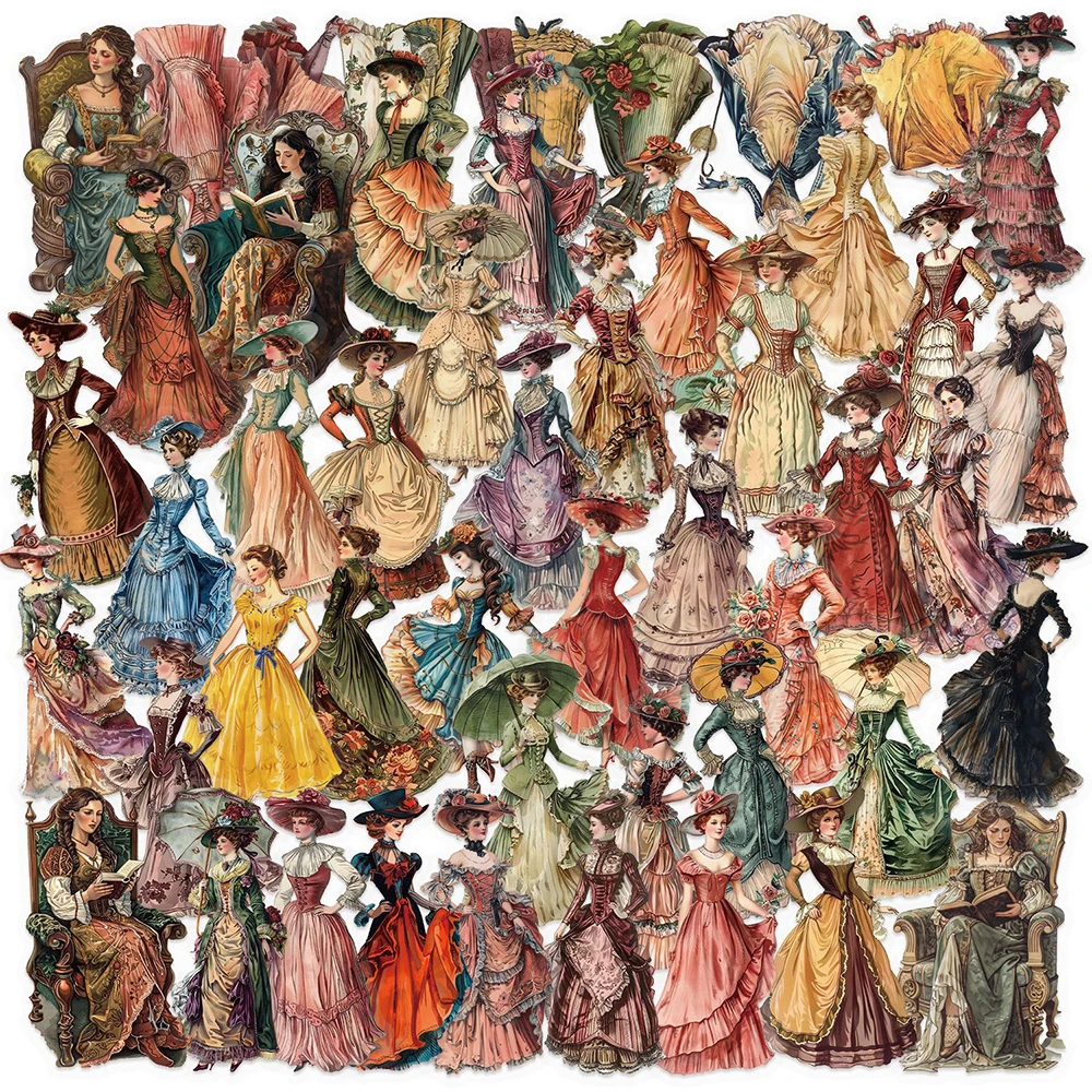 10/30/50pcs Retro Evening Dress Dress Up Girl Stickers Transparent PET Sticker Scrapbook Phone Luggage Vintage Aesthetic Decals
10/30/50pcs Retro Evening Dress Dress Up Girl Stickers Transparent PET Sticker Scrapbook Phone Luggage Vintage Aesthetic Decals