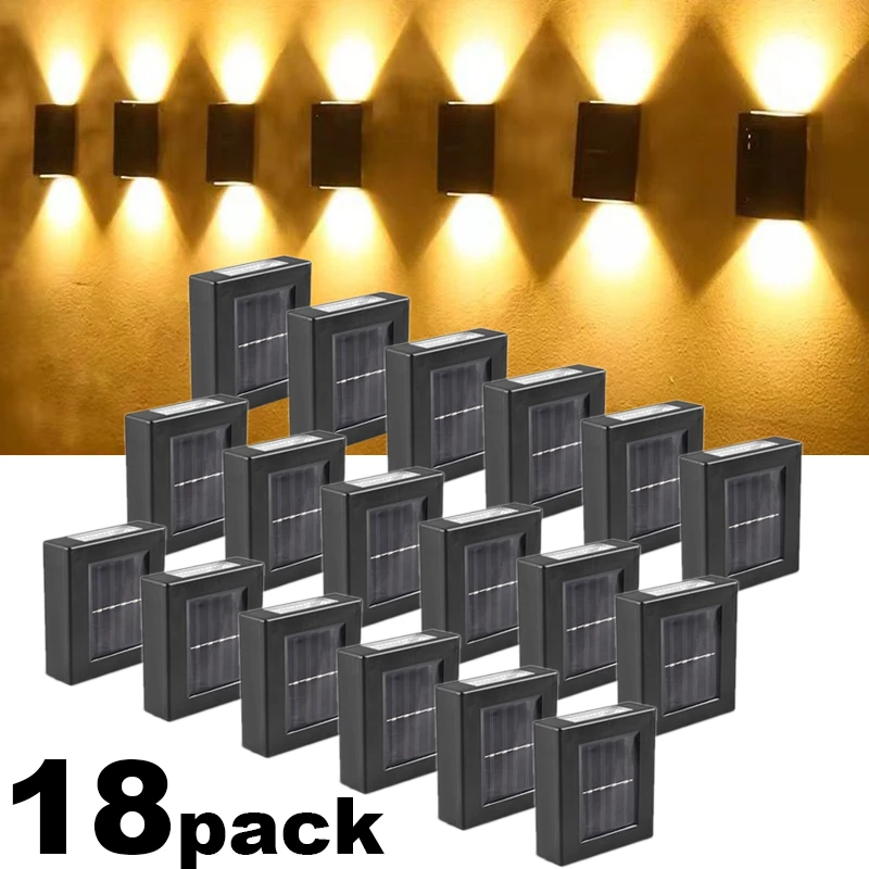1/18pcs Solar Lights Outdoor Waterproof LED Lighting Up And Down Solar Wall Lamp for Garden Decoration Balcony Yard Landscape
1/18pcs Solar Lights Outdoor Waterproof LED Lighting Up And Down Solar Wall Lamp for Garden Decoration Balcony Yard Landscape