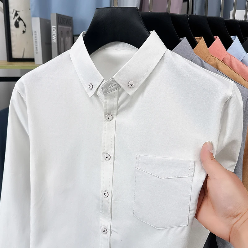 High Quality Fashion Spring Casual Breathable Comfortable Pocket Decoration Lapel Shirt Korean Version Solid Color Business Top
High Quality Fashion Spring Casual Breathable Comfortable Pocket Decoration Lapel Shirt Korean Version Solid Color Business Top