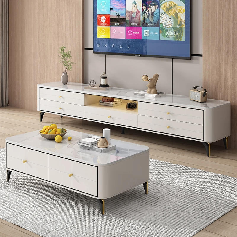 Pure solid wood rock panel TV cabinet coffee table simple modern home living room
Pure solid wood rock panel TV cabinet coffee table simple modern home living room