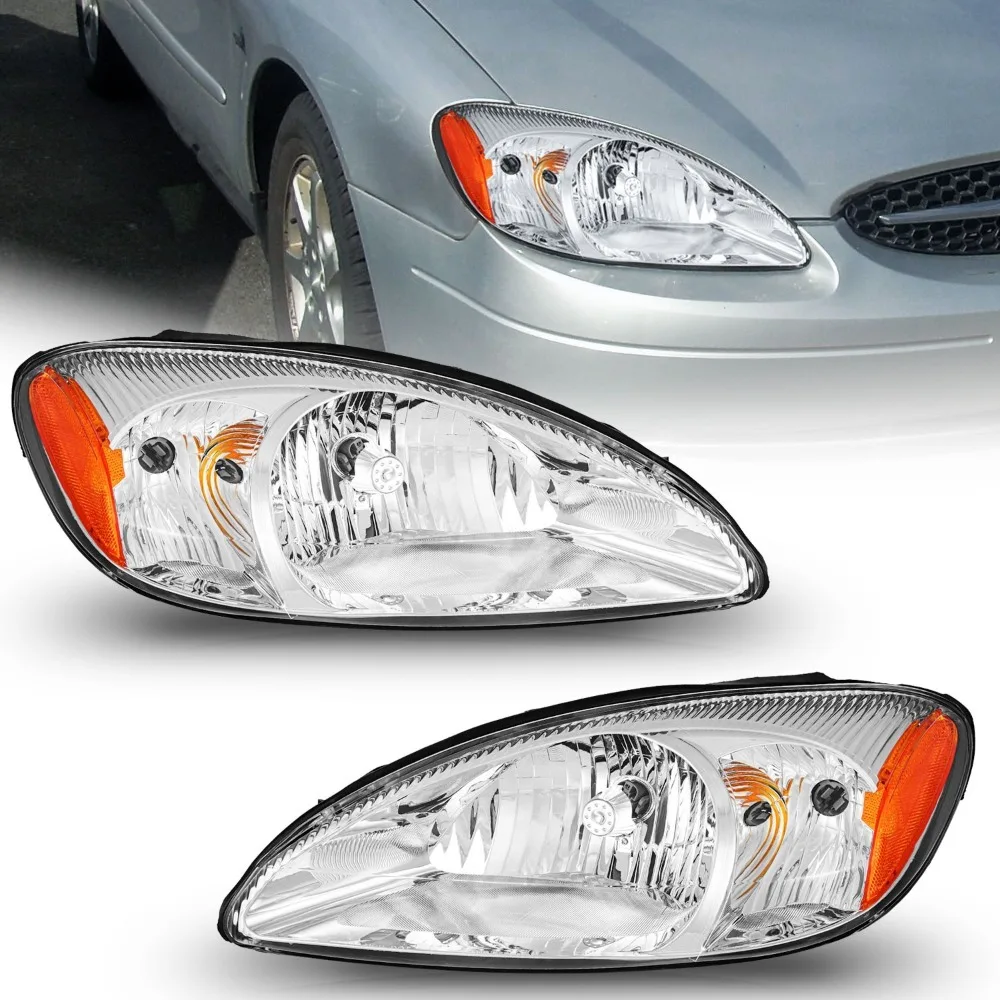 Headlights For 2000-2007 Ford Taurus Chrome Amber Corner Headlamps L+R Pair
Headlights For 2000-2007 Ford Taurus Chrome Amber Corner Headlamps L+R Pair