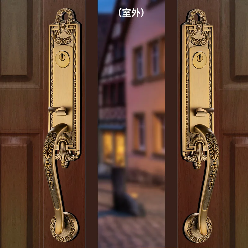 Luxury Villa Door Handle Lock Indoor Double Open Door Handle Large Door Lock Antique European Zinc Alloy
Luxury Villa Door Handle Lock Indoor Double Open Door Handle Large Door Lock Antique European Zinc Alloy
