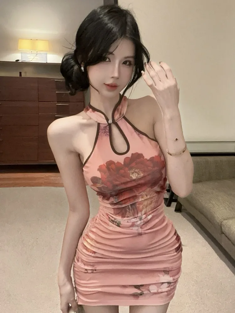 New Chinese Style Bodycon Sleeveless Women's Dress Tight Fit Slimming Print Style Autumn Winter Pink Pure Desire Na...
New Chinese Style Bodycon Sleeveless Women's Dress Tight Fit Slimming Print Style Autumn Winter Pink Pure Desire Na...