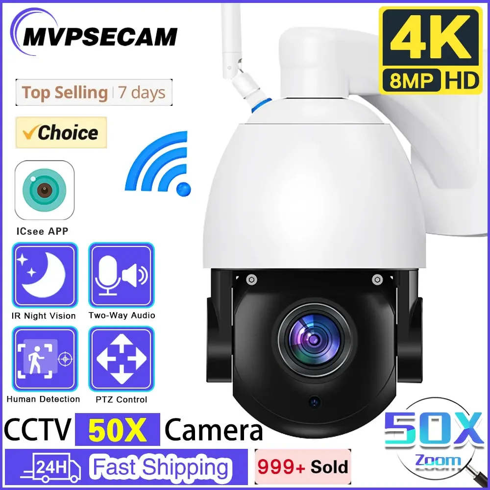 ICSEE 4K 8MP Metal 50X 30X Zoom WIFI Camera PTZ Control Outdoor Human Detection Surveillance System XMeye Two-Way Audio Camera
ICSEE 4K 8MP Metal 50X 30X Zoom WIFI Camera PTZ Control Outdoor Human Detection Surveillance System XMeye Two-Way Audio Camera