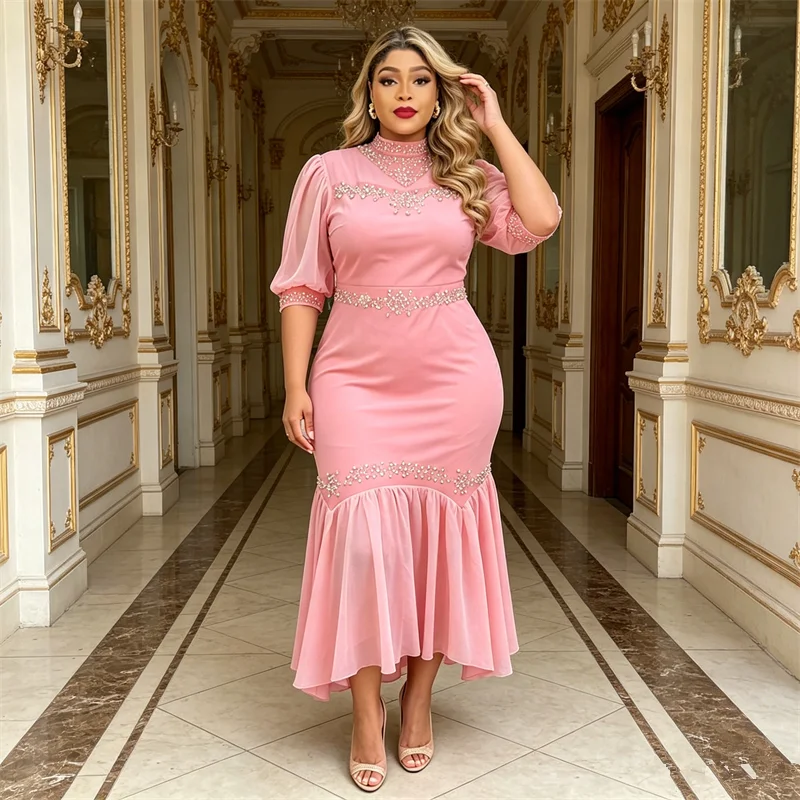 African Dresses for Women Beaded Ankara Dashiki Elegant Dubai Abaya Kaftan Evening Party Gown Muslim Dress Robe Femme Vestidos
African Dresses for Women Beaded Ankara Dashiki Elegant Dubai Abaya Kaftan Evening Party Gown Muslim Dress Robe Femme Vestidos