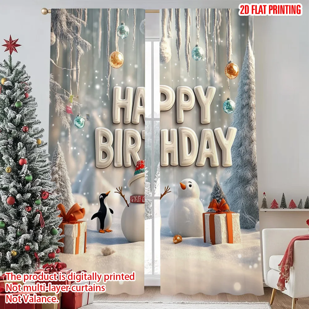 2pcs 2D flat printing Merry Christmas Popular Window Curtains Snow penguin snowman scene Machine Washable Polyester Without
2pcs 2D flat printing Merry Christmas Popular Window Curtains Snow penguin snowman scene Machine Washable Polyester Without
