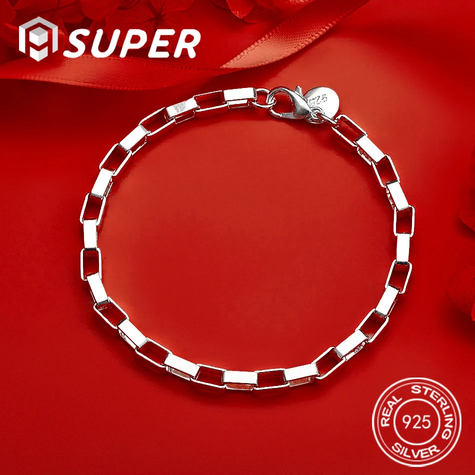 ALISuper 925 Sterling Silver 8-inch Delicate Square Bracelet for Women, Stylish Engagement Jewelry Accessories
ALISuper 925 Sterling Silver 8-inch Delicate Square Bracelet for Women, Stylish Engagement Jewelry Accessories