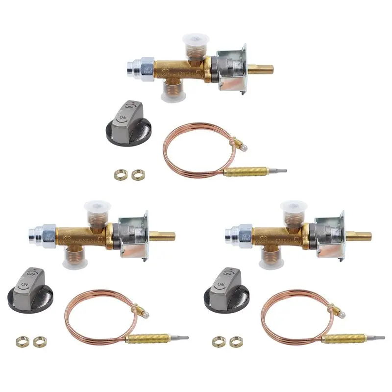 Комплект из 3-х штук: газовый предохранительный регулирующий клапан AA19 5/8 дюйма (с поворотным фланцем 3/8 дюйма) с термопарой
Комплект из 3-х штук: газовый предохранительный регулирующий клапан AA19 5/8 дюйма (с поворотным фланцем 3/8 дюйма) с термопарой