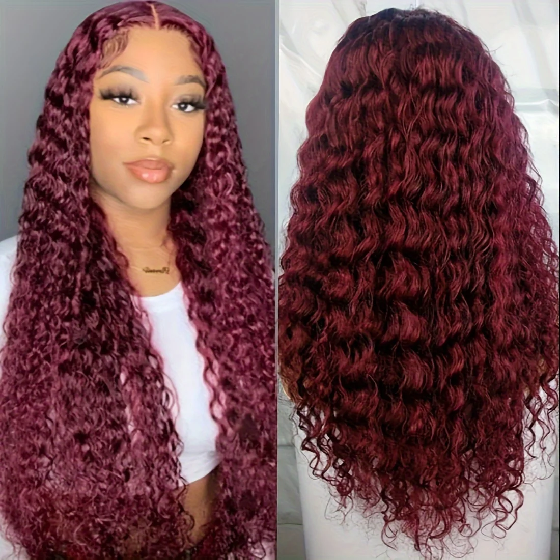 Burgundy Curly HD Lace Front Human Hair Wigs 99J Red Colored Brazilian Deep Wave HD Lace Frontal Wig For Women Pre Plucked
Burgundy Curly HD Lace Front Human Hair Wigs 99J Red Colored Brazilian Deep Wave HD Lace Frontal Wig For Women Pre Plucked