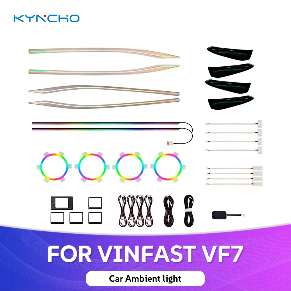 KYNCHIO for VINFAST VF7 Specific Intelligent Interior Car Ambient Light Neon Flowing Symphony LED Car Auto Interior Lighting
KYNCHIO for VINFAST VF7 Specific Intelligent Interior Car Ambient Light Neon Flowing Symphony LED Car Auto Interior Lighting