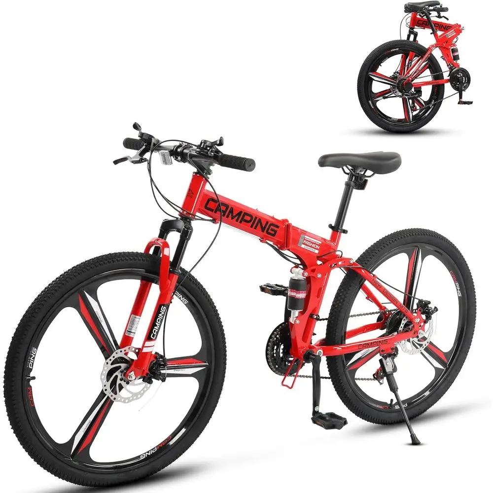 26-Inch Adult Dual-Suspension Bike with 21 Speeds, Double-Walled Tires, Disc Brakes, and Quick Release
26-Inch Adult Dual-Suspension Bike with 21 Speeds, Double-Walled Tires, Disc Brakes, and Quick Release