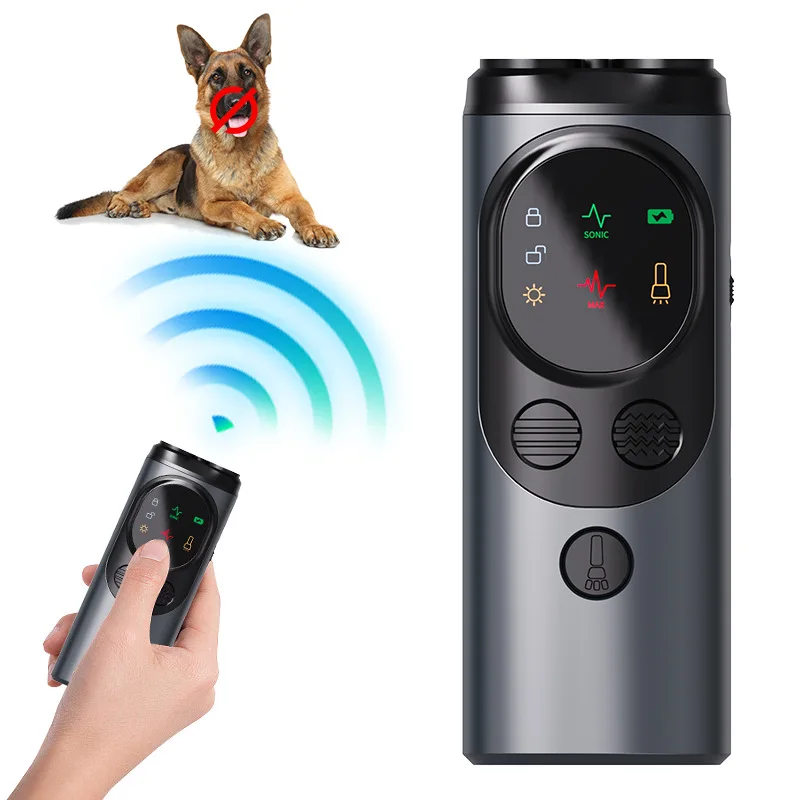 3-Heads Ultrasonic Dog Repeller-360° Sonic Shield Warning Light Portable Rechargeable Anti-Dog Attack Device for Joggers/Cyclist
3-Heads Ultrasonic Dog Repeller-360° Sonic Shield Warning Light Portable Rechargeable Anti-Dog Attack Device for Joggers/Cyclist