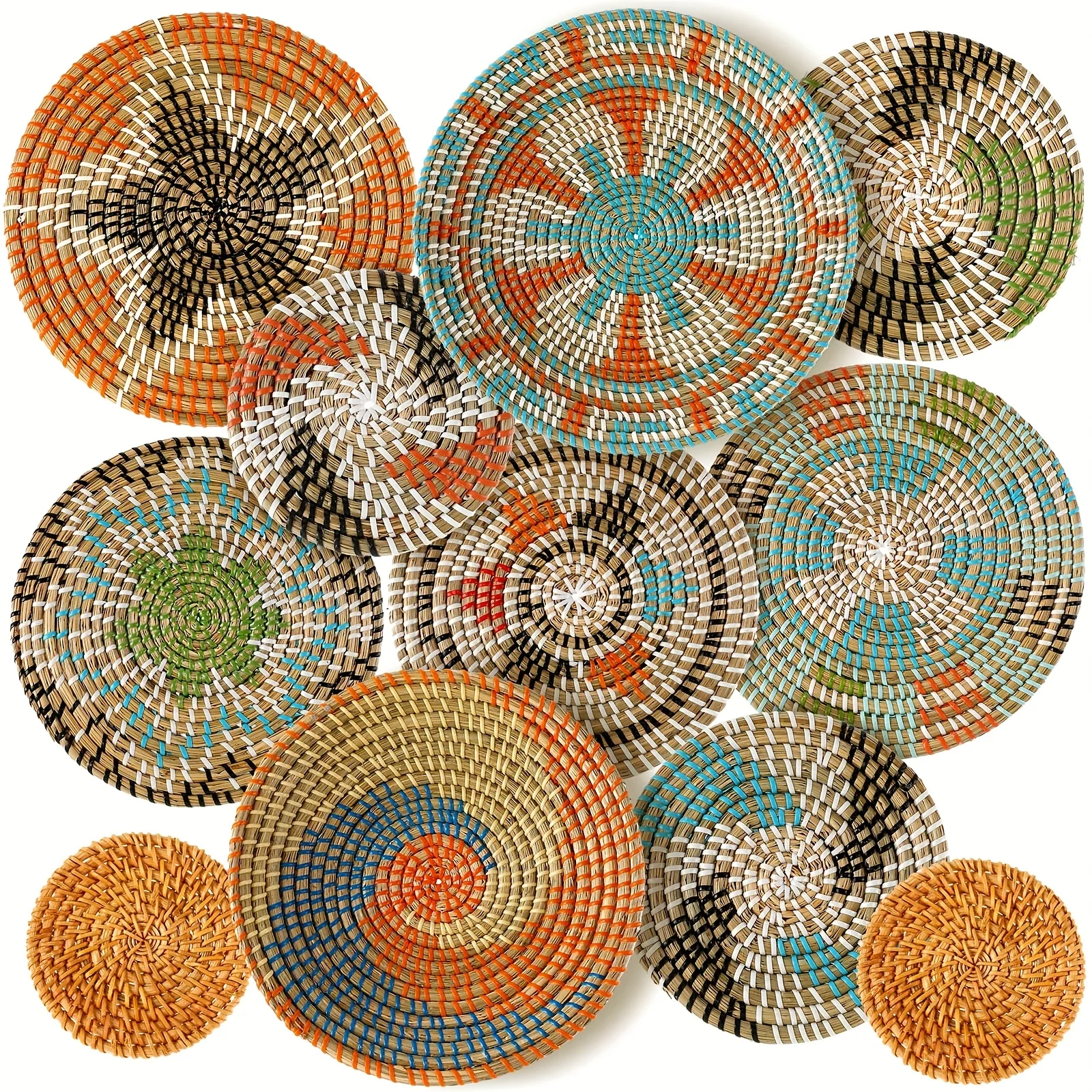 11pcs Boho Wall Basket Decor Decorative Bulrush Basket Wall Decor Boho Art Round Farmhouse Hanging Baskets for Kitchen Rustic Home Summer Decorations, Multi Sizes(Farmhouse) LuxuryLounge
11pcs Boho Wall Basket Decor Decorative Bulrush Basket Wall Decor Boho Art Round Farmhouse Hanging Baskets for Kitchen Rustic Home Summer Decorations, Multi Sizes(Farmhouse) LuxuryLounge