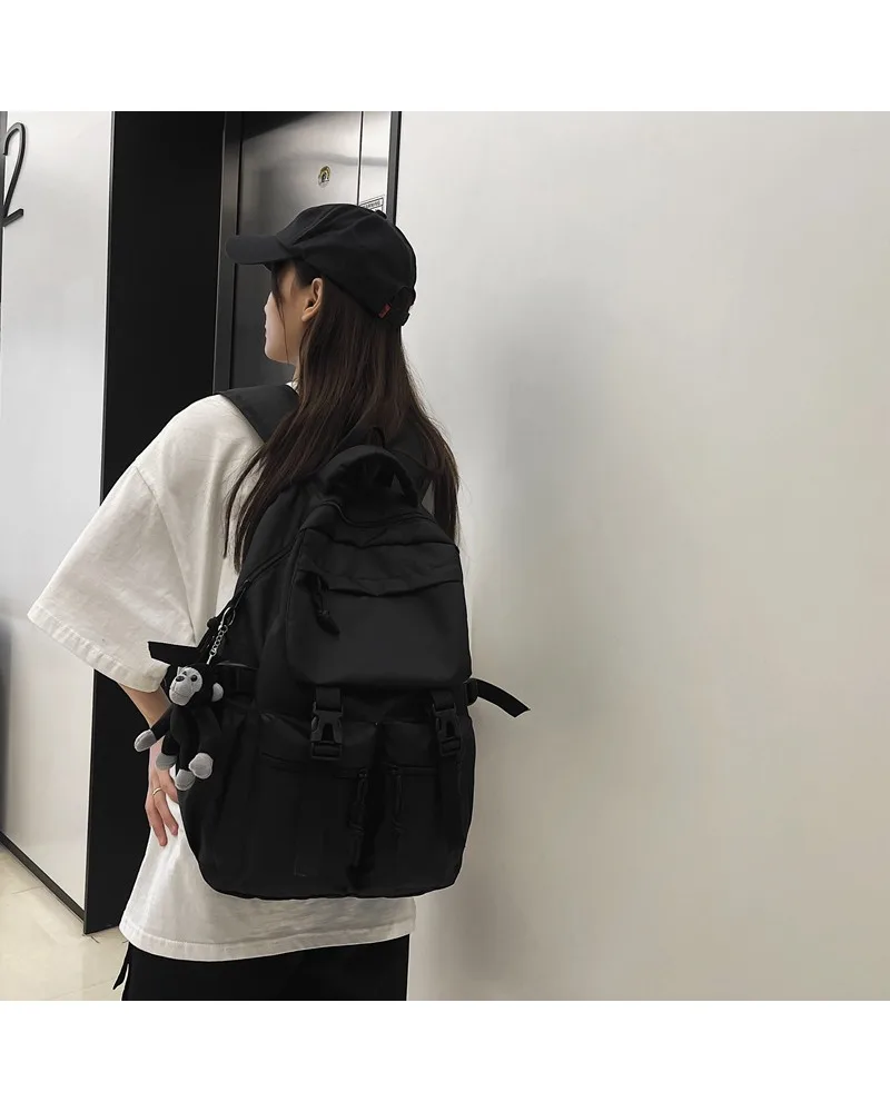 Trendy and cool pure black schoolbag multi-bag and large-capacity casual backpack fashionable new junior high school male
Trendy and cool pure black schoolbag multi-bag and large-capacity casual backpack fashionable new junior high school male