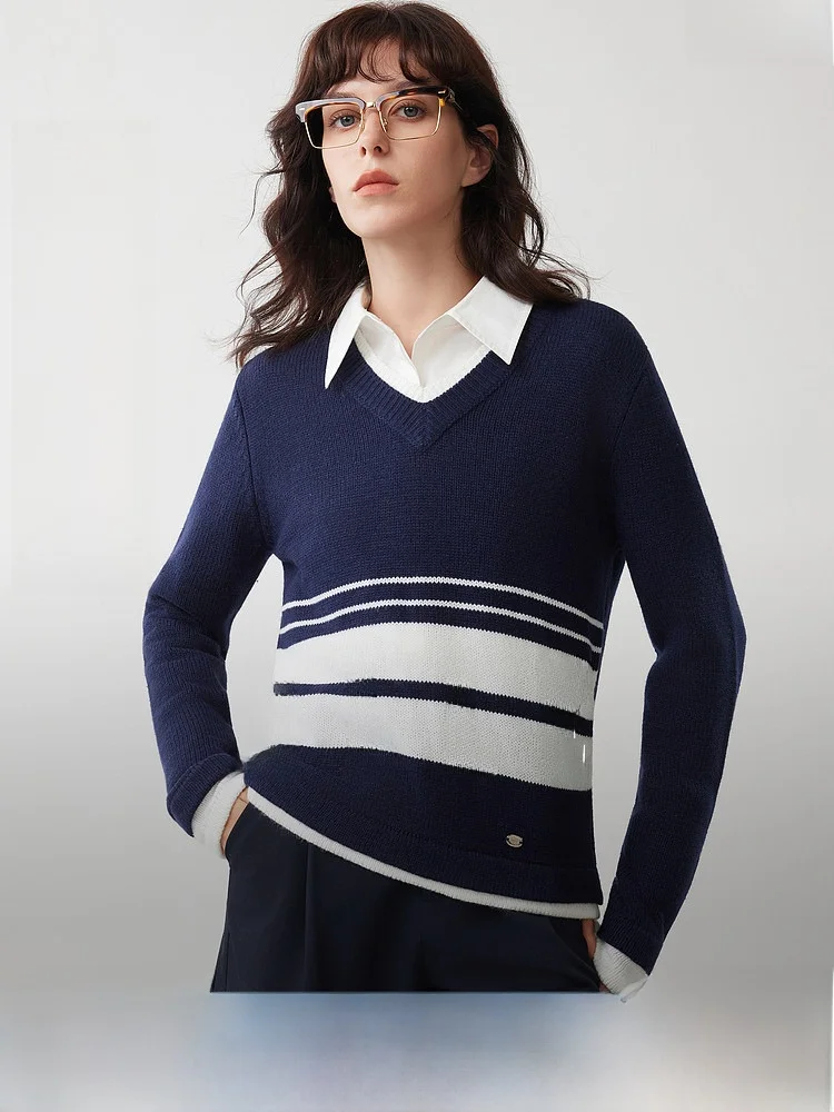 ELLE Women's V-neck Knitwear Winter New Design Sensation Lazy Sweater Wool Blend Striped Color Block Commute Style Loose Fit
ELLE Women's V-neck Knitwear Winter New Design Sensation Lazy Sweater Wool Blend Striped Color Block Commute Style Loose Fit