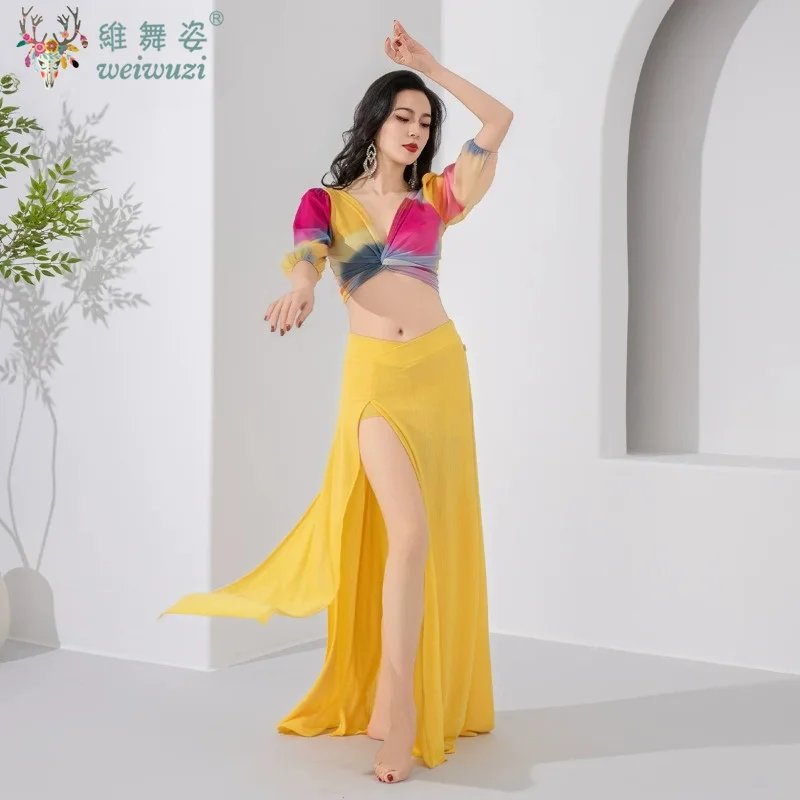 Belly Dance Practice Clothes Sexy Printed Top+slit Long Skirt 2pcs Performance Adult Women Oriental Dance Training Outfit Set
Belly Dance Practice Clothes Sexy Printed Top+slit Long Skirt 2pcs Performance Adult Women Oriental Dance Training Outfit Set