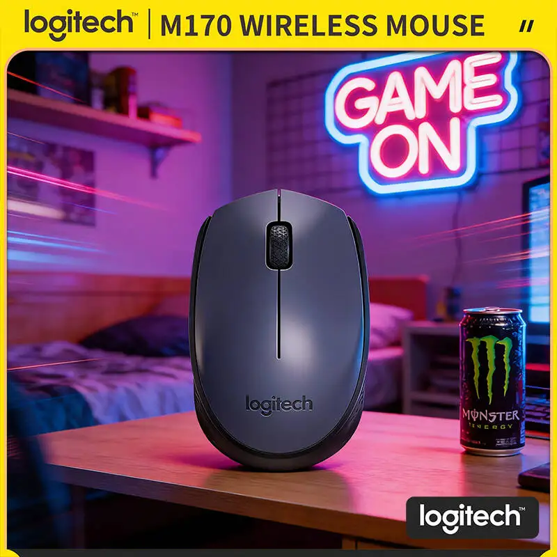 Logitech M170 Wireless Mouse 1000DPI Optical Tracking 2.4GHz 12-Month Battery for Home Office Daily Work Use