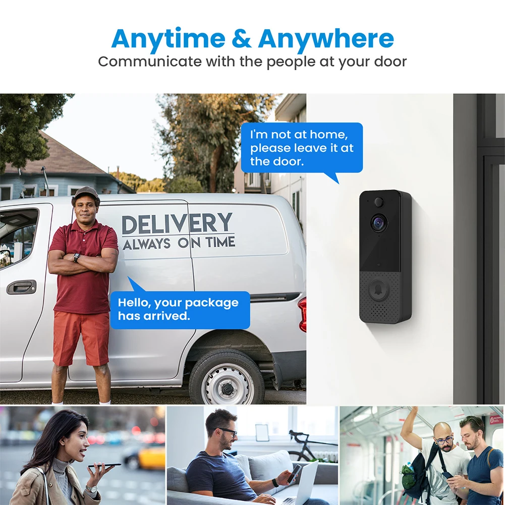 Wireless Doorbell Camera 2-Way Audio Wireless Door Bell PIR Motion Detection for Home Office
Wireless Doorbell Camera 2-Way Audio Wireless Door Bell PIR Motion Detection for Home Office