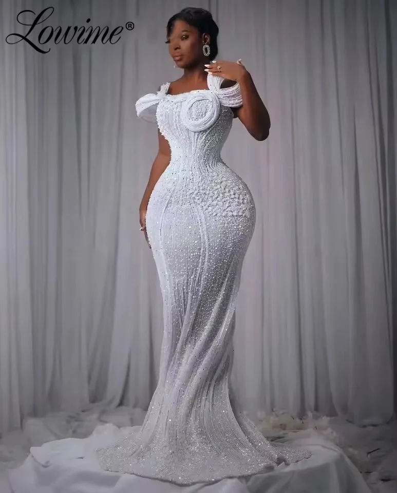Elegant Designer White Mermaid Prom Dresses Customized Off Shoulder Black Girl African Women Evening Gowns Aso Ebi Party Dress
Elegant Designer White Mermaid Prom Dresses Customized Off Shoulder Black Girl African Women Evening Gowns Aso Ebi Party Dress