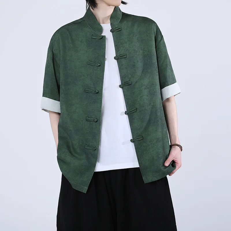 2025 New Retro Button Chinese Style Men's Summer Thin Short Sleeve Shirt New Chinese Tang Costume Men's Shirt
2025 New Retro Button Chinese Style Men's Summer Thin Short Sleeve Shirt New Chinese Tang Costume Men's Shirt