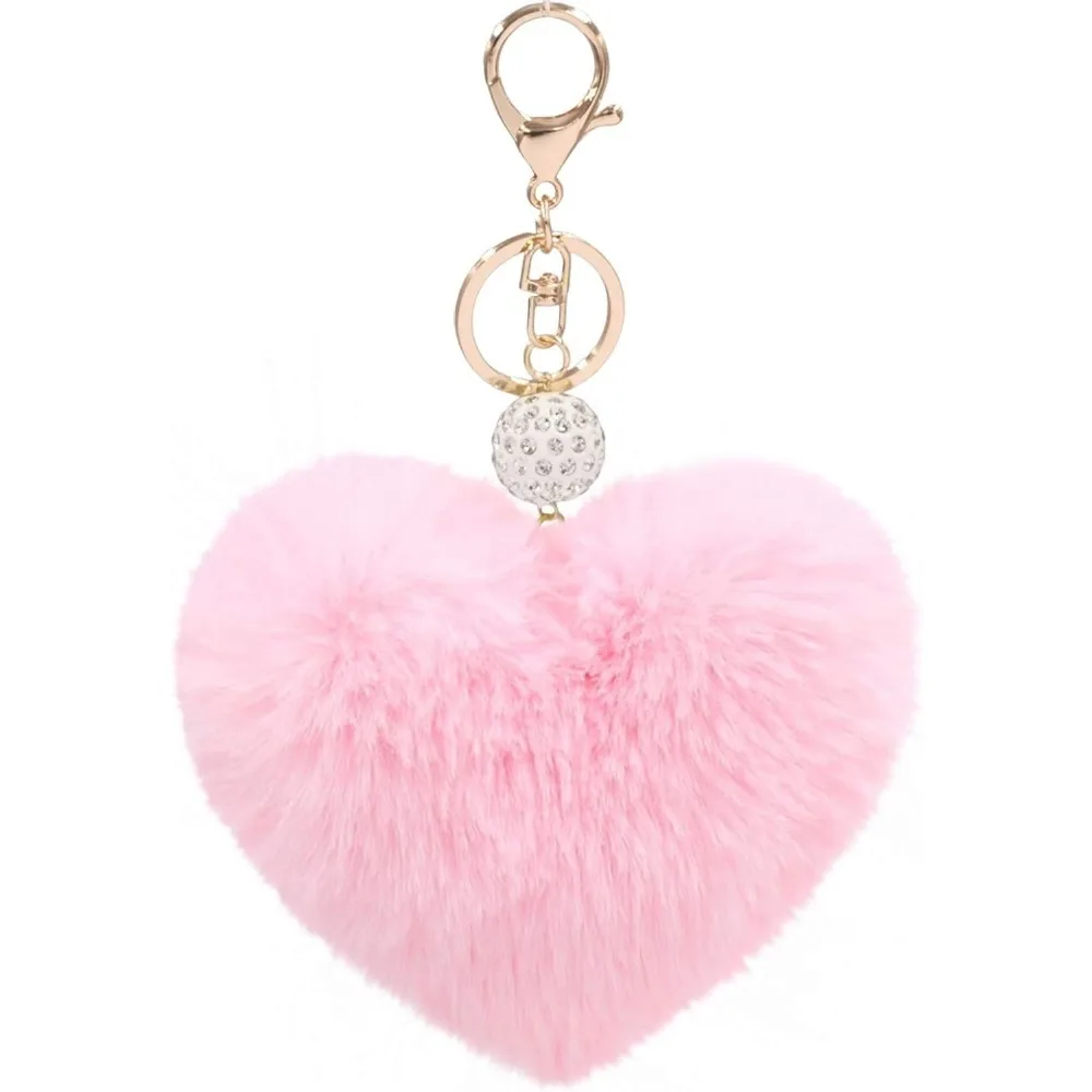 Women's Heart Faux Fur Pom Pom Key Chains Bag Accessory Puffball Keyring Backpack Charms for Girls
Women's Heart Faux Fur Pom Pom Key Chains Bag Accessory Puffball Keyring Backpack Charms for Girls