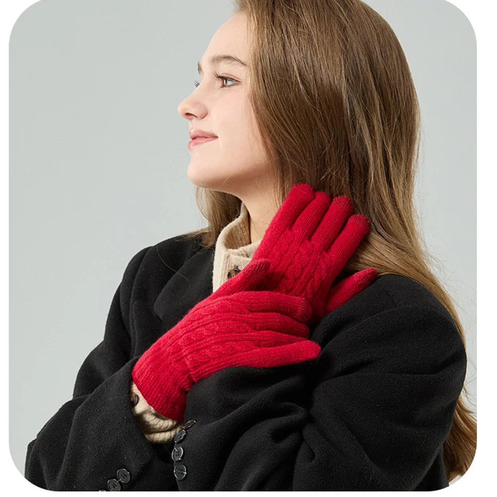 Twist knitted Gloves Women Winter Full Finger Warm Fleeced Touch Gloves Soft Supple Riding Thickened Unisex
Twist knitted Gloves Women Winter Full Finger Warm Fleeced Touch Gloves Soft Supple Riding Thickened Unisex