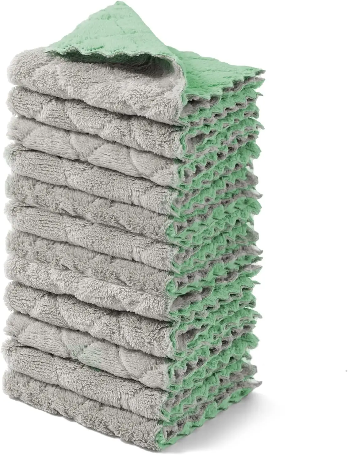 12 Pack Dish Towels, 10x10 in Premium Cloths, Super Absorbent Kitchen Towels, Nonstick Fast Drying Washcloths (Green-Grey)
12 Pack Dish Towels, 10x10 in Premium Cloths, Super Absorbent Kitchen Towels, Nonstick Fast Drying Washcloths (Green-Grey)