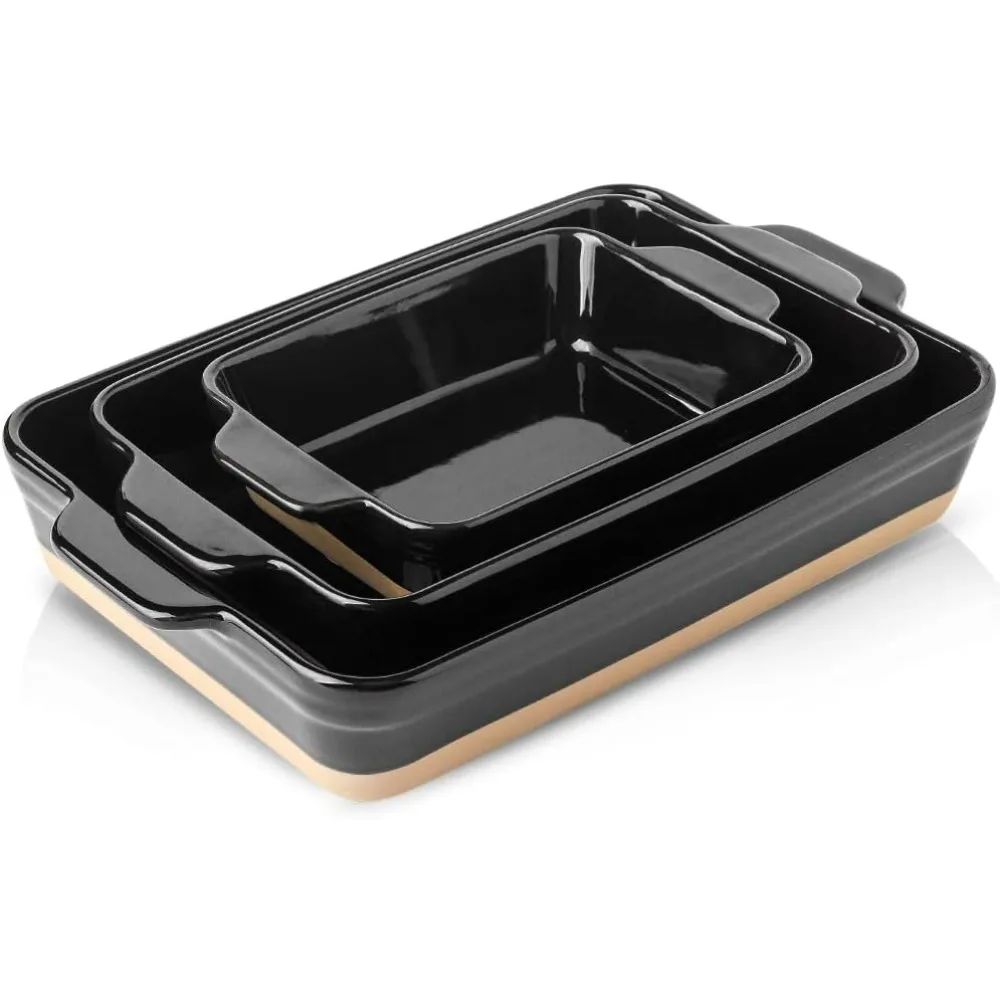 9 x 13 Inch Baking Dishes Set, Ceramic Lasagne Pan Deep, Large Casserole Dishes Set, Ceramic Bakeware Set of 3, Black
9 x 13 Inch Baking Dishes Set, Ceramic Lasagne Pan Deep, Large Casserole Dishes Set, Ceramic Bakeware Set of 3, Black