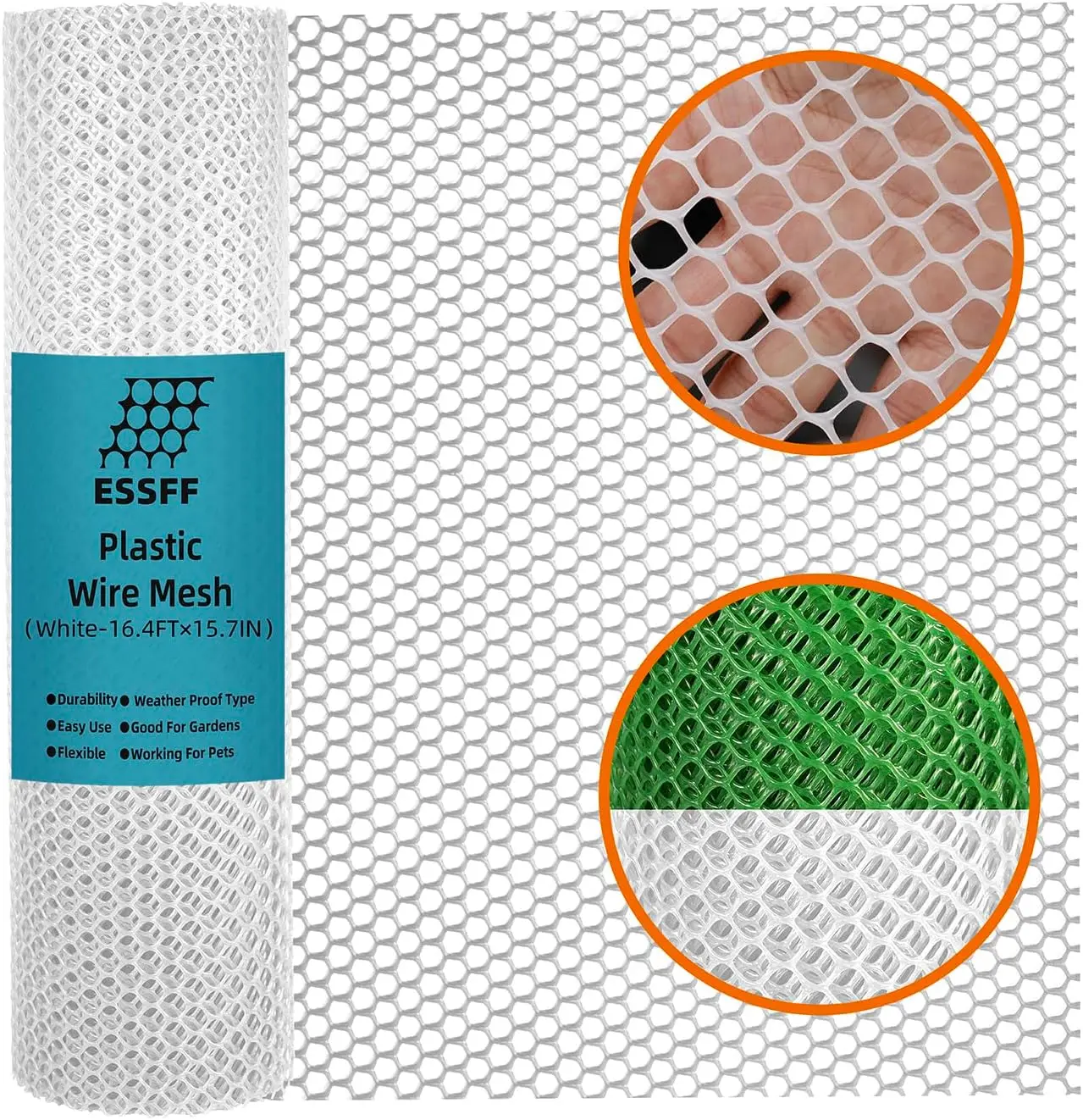 Pet & Garden Safeguard - 15.7IN x 16.4FT Roll - White Plastic Netting, Multi-Use Decorative Fencing for Poultry, Dogs, Rabbits,Chicken and Snake Barrier
Pet & Garden Safeguard - 15.7IN x 16.4FT Roll - White Plastic Netting, Multi-Use Decorative Fencing for Poultry, Dogs, Rabbits,Chicken and Snake Barrier
