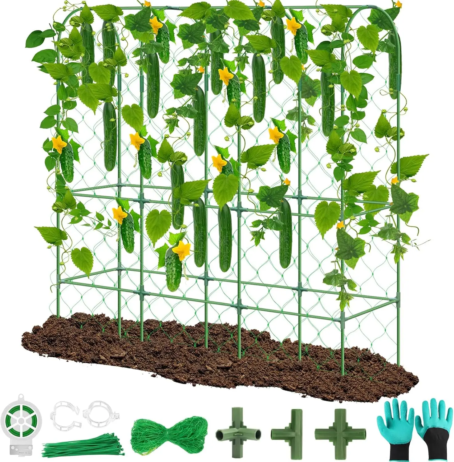 65"×48" Upgrade Heightened Cucumber Trellis for Raised Bed, U-Shape Garden Trellis for Climbing Plants Outdoor, Metal A
65"×48" Upgrade Heightened Cucumber Trellis for Raised Bed, U-Shape Garden Trellis for Climbing Plants Outdoor, Metal A
