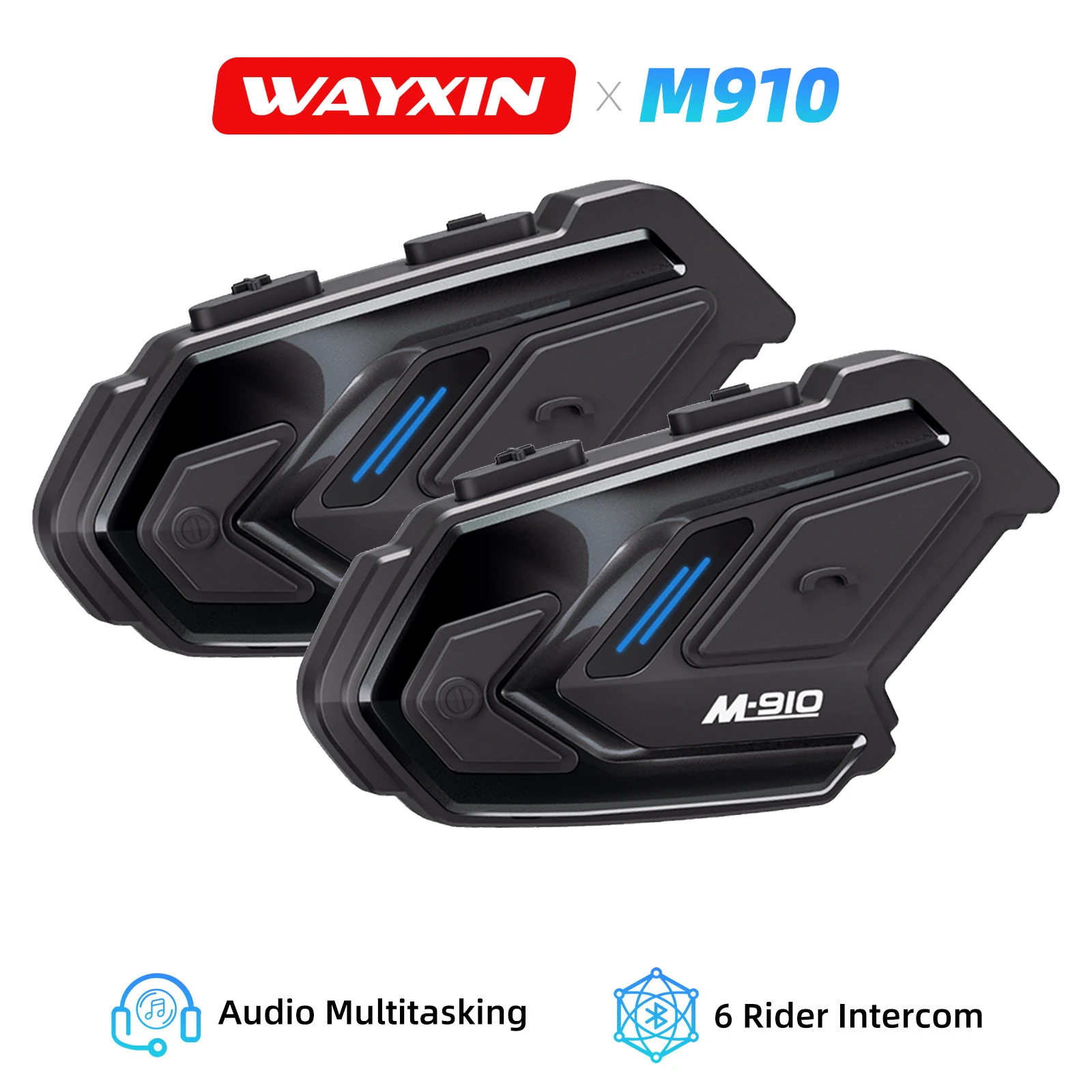 WAYXIN M910 Motorcycle Helmet Headset Bluetooth Intercom For Motorbike 6 Riders Communication With Audio Multitasking Waterproof
WAYXIN M910 Motorcycle Helmet Headset Bluetooth Intercom For Motorbike 6 Riders Communication With Audio Multitasking Waterproof