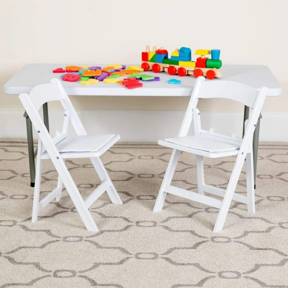Kids Folding Chairs with Padded Seats | Set of 2 White Resin Folding Chair with Vinyl Padded Seat for Kids
Kids Folding Chairs with Padded Seats | Set of 2 White Resin Folding Chair with Vinyl Padded Seat for Kids