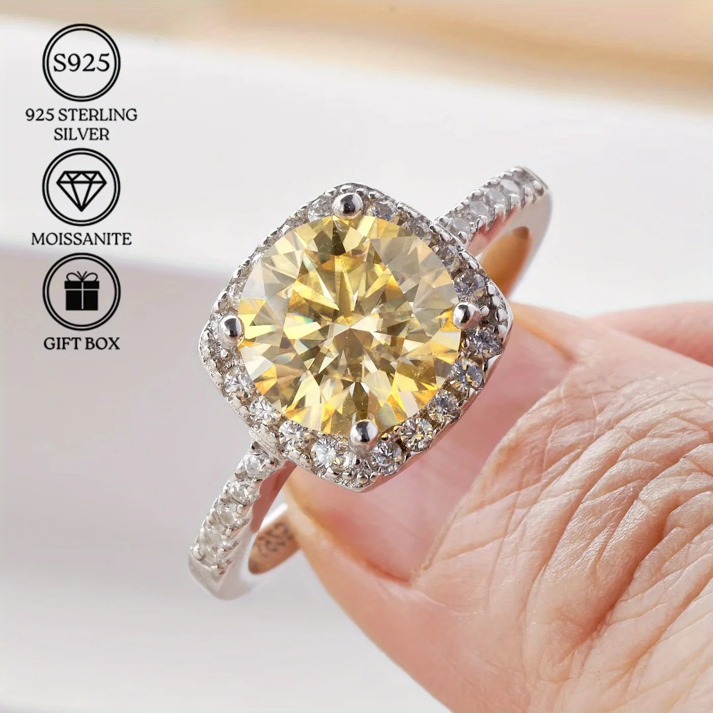1 PC 1/2/3 Carats S925 Moissanite Engagement Ring, Fashionable and Elegant, Perfect for Anniversary, Birthday, and Holiday Gifts
1 PC 1/2/3 Carats S925 Moissanite Engagement Ring, Fashionable and Elegant, Perfect for Anniversary, Birthday, and Holiday Gifts