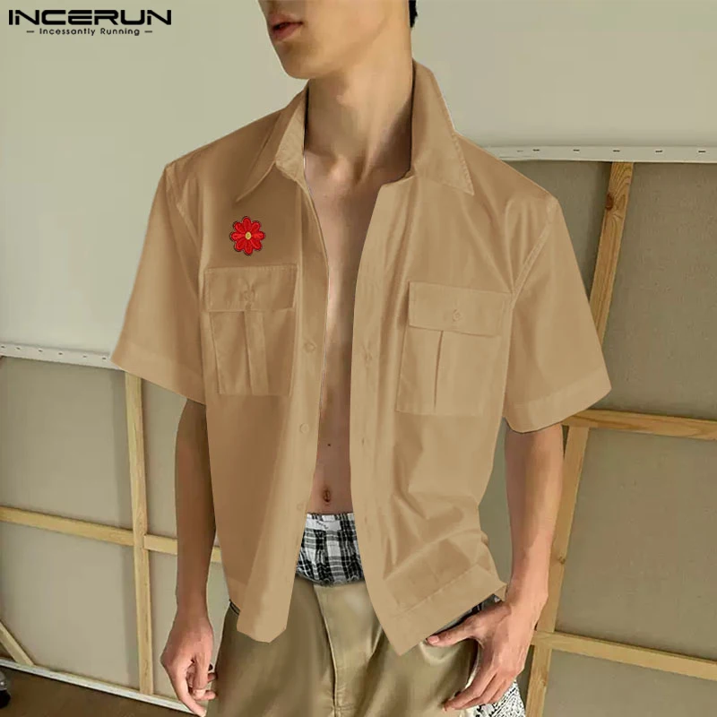 Men Shirt Flower Embroidery Lapel Short Sleeve Oversize Casual Men Clothing Streetwear 2025 Summer Pockets Male Shirts INCERUN
Men Shirt Flower Embroidery Lapel Short Sleeve Oversize Casual Men Clothing Streetwear 2025 Summer Pockets Male Shirts INCERUN