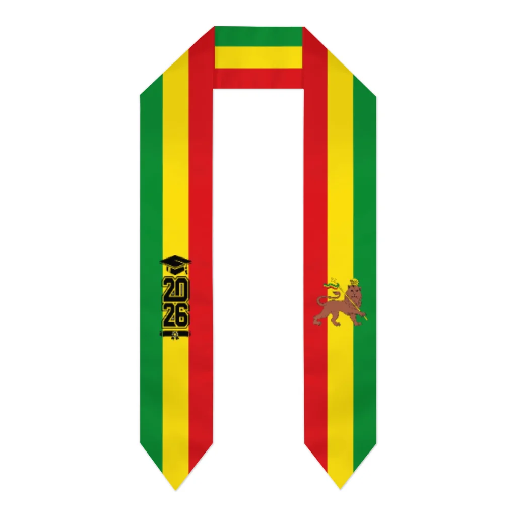Class of 2026 Ethiopia Lions Flag Scarf Graduation Sash Stole International Study Abroad Adult Unisex Party Accessory Top Print
Class of 2026 Ethiopia Lions Flag Scarf Graduation Sash Stole International Study Abroad Adult Unisex Party Accessory Top Print